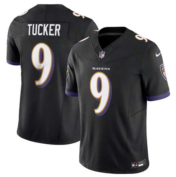 Men & Women & Youth Baltimore Ravens #9 Justin Tucker Black 2023 F.U.S.E Vapor Jersey